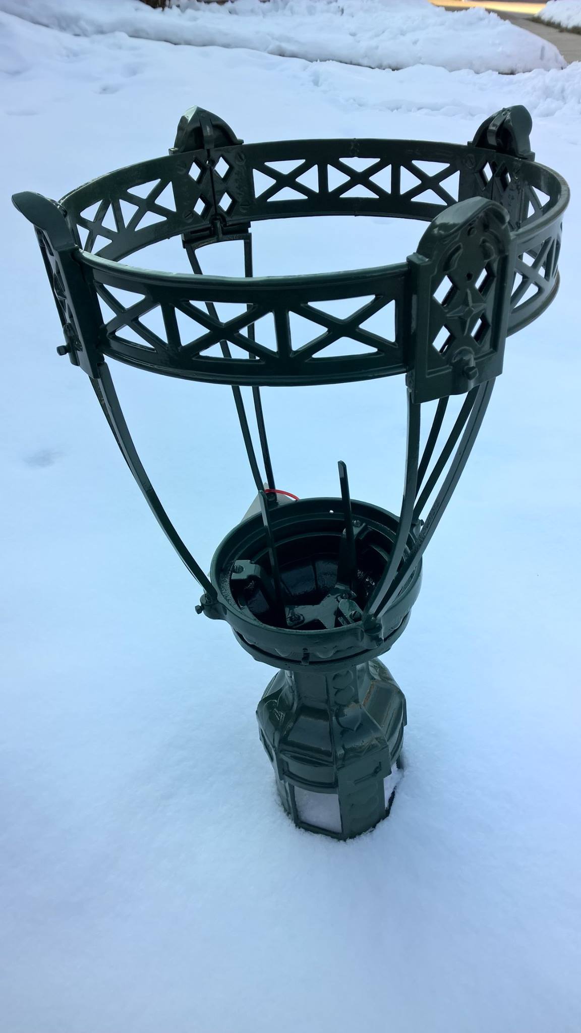 Restored lamp cage, Military Drive and 9th South