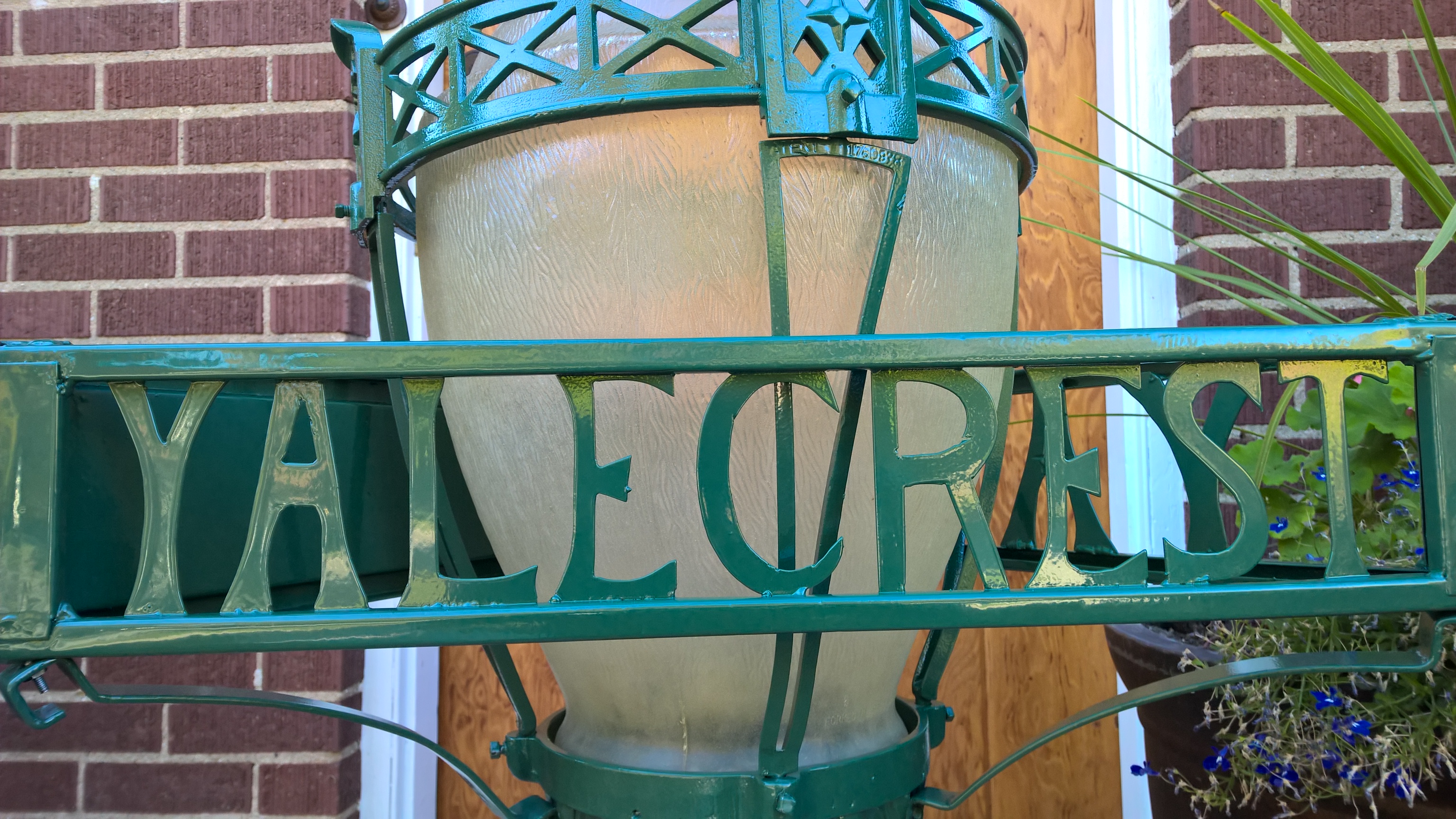 Hand crafted letters of the street names.